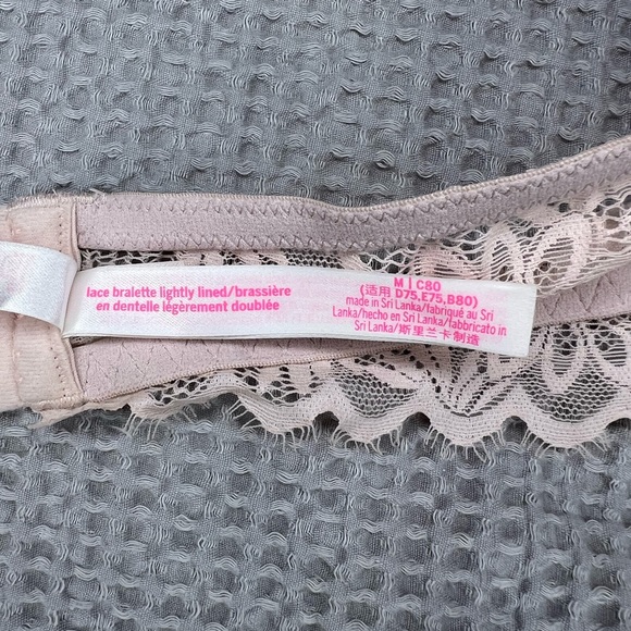 Victoria’s Secret Pink Lace Bralette Lightly Lined Halter Bra Medium - Picture 7 of 7